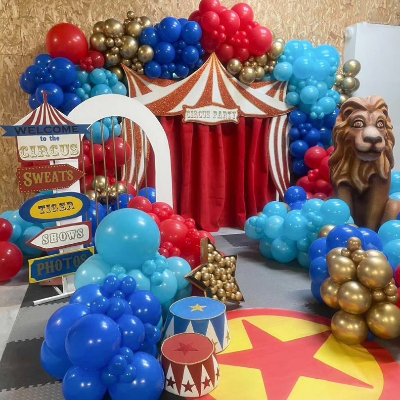 circus party scènographie sur le thème du cirque par des balloon designers de mybbshowershop